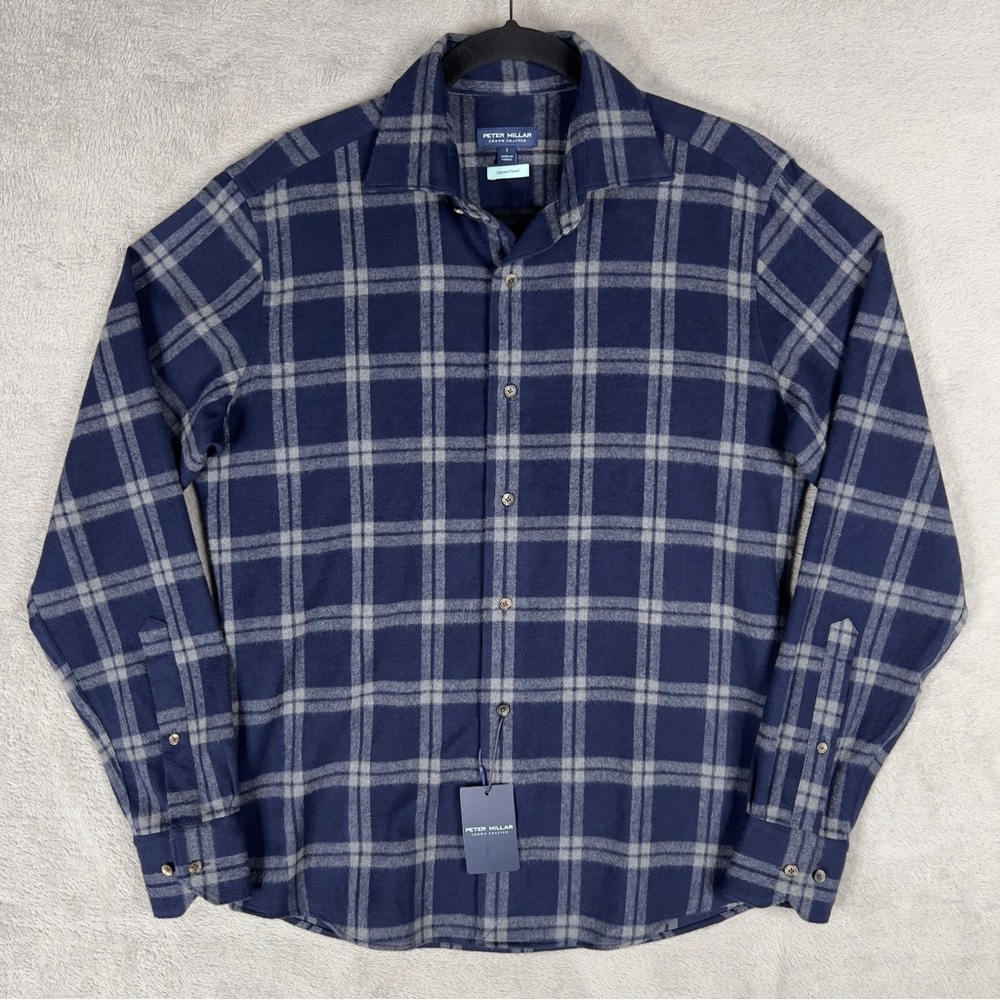 Peter Millar Crown Crafted Neo Japanese Flannel Shirt Men’s Small‎ NWT Plaid